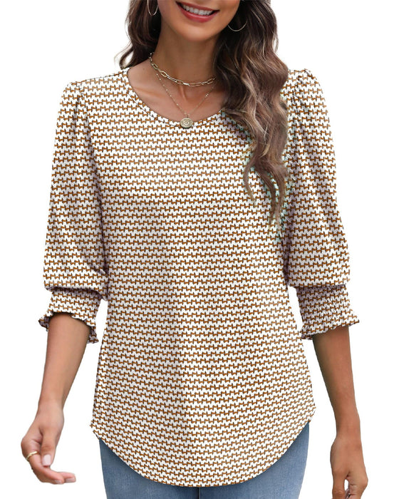 Bluse Pufærme Printet