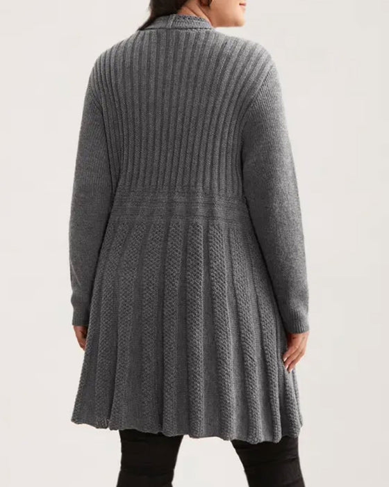Cardigan Lang Ensfarvet Casual