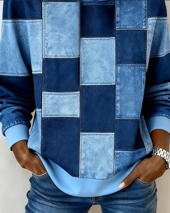 Stilfuld Ternet Hættetrøje Med Lange Ærmer