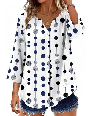 Bluse Prikket Tryk Loose Fit