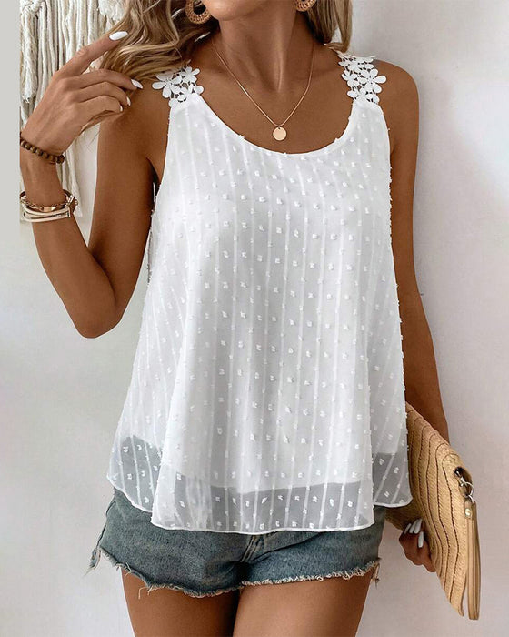 Vest Ensfarvet Skulderrem