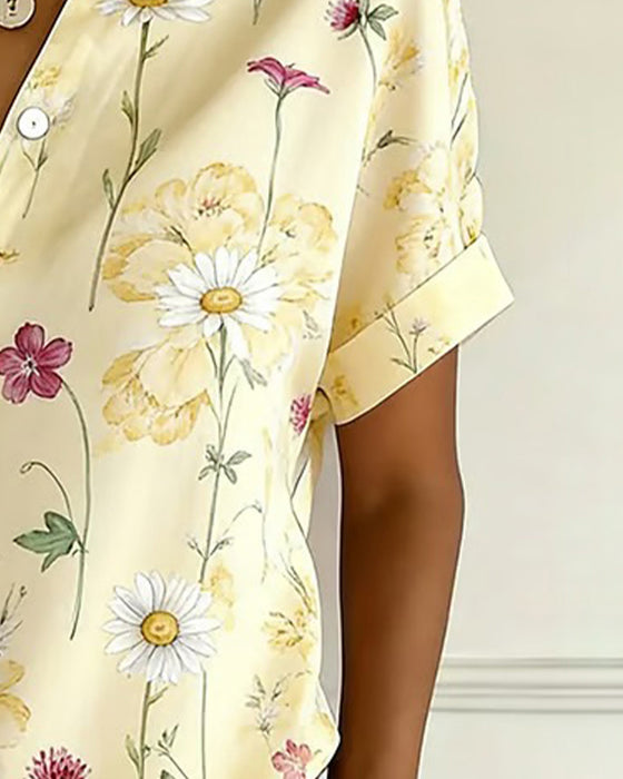 Skjorte Frisk Blomsterprint