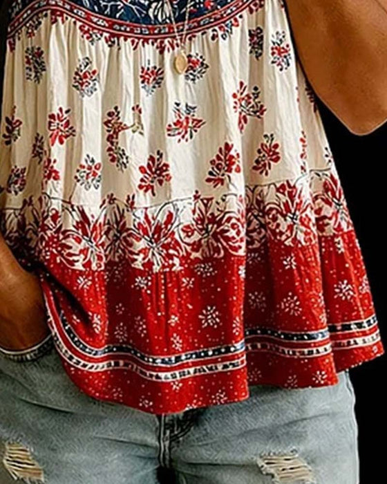 Tank Top Ærmeløs Rundhalset Bohemian