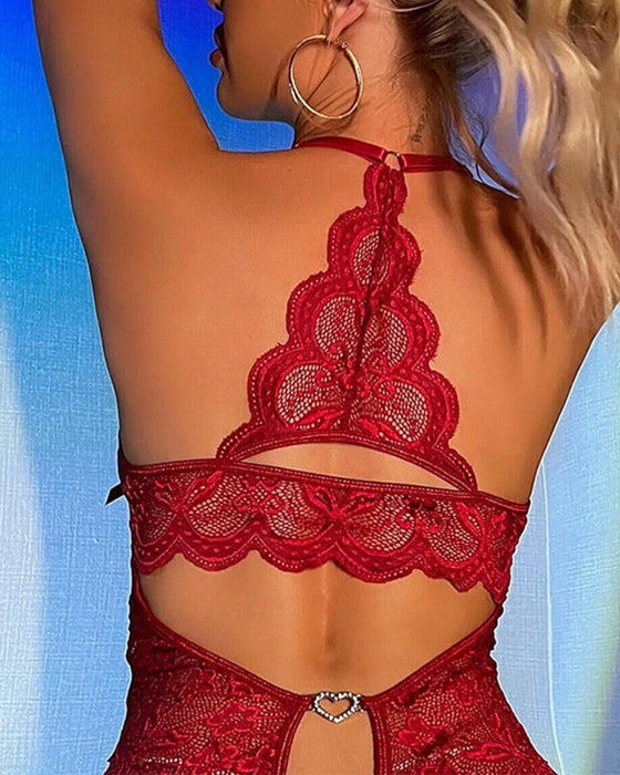 Åben Gule Kantet Sexet Pyjamas