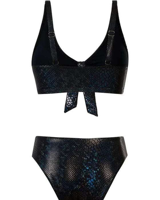 Bikini Slangeprint Brystbånd Høj Talje Triangel