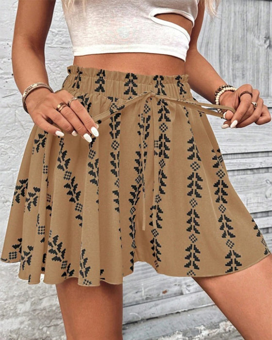 Shorts Tryk Snøre Loose Fit Flare