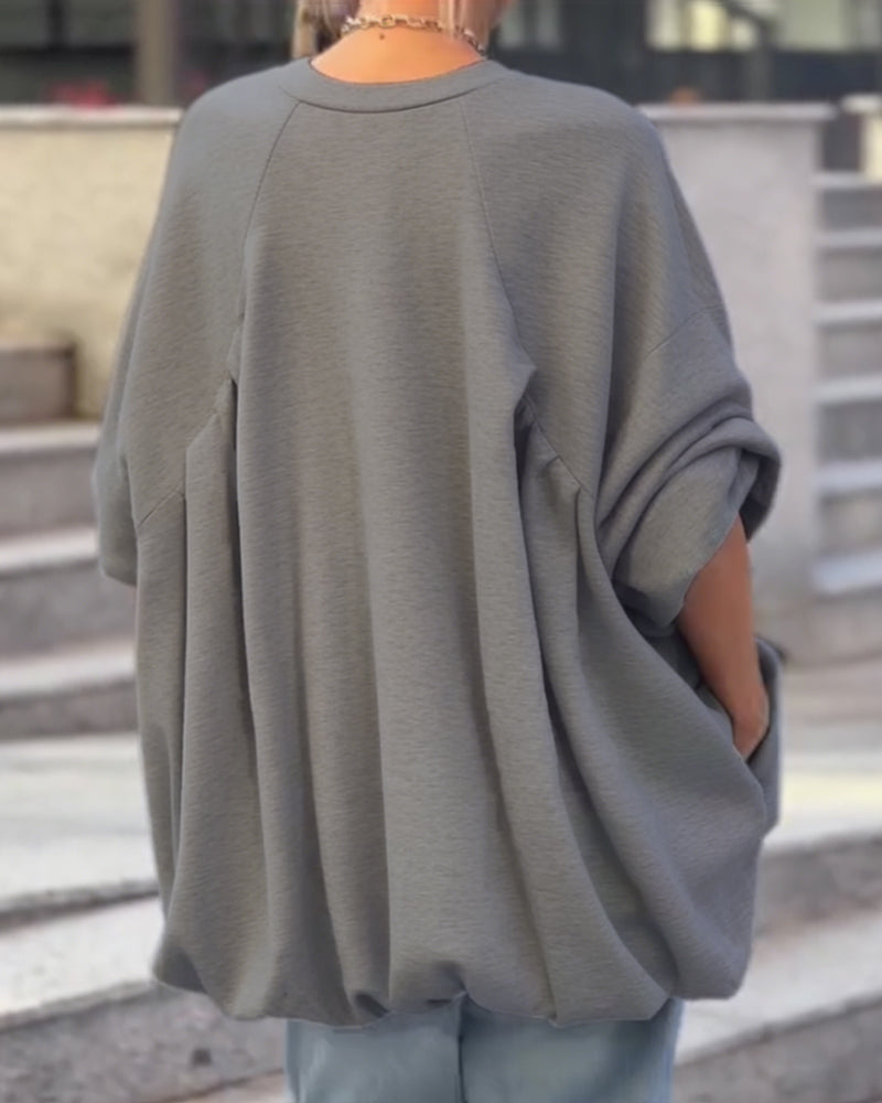 Top Ensfarvet Løs Asymmetrisk