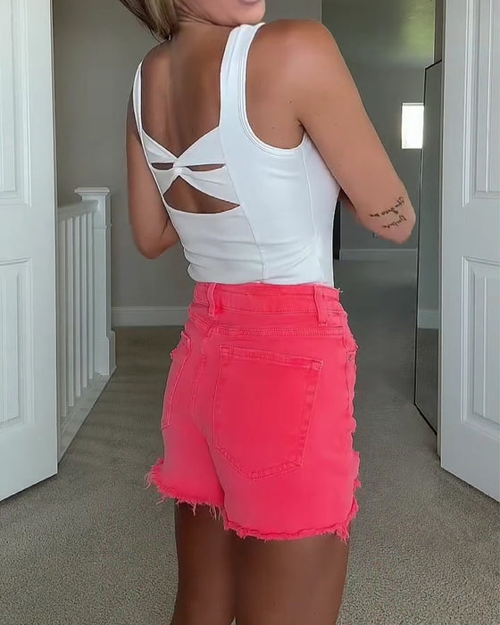 Tank Top Ryg Twist Knude Indbygget BH