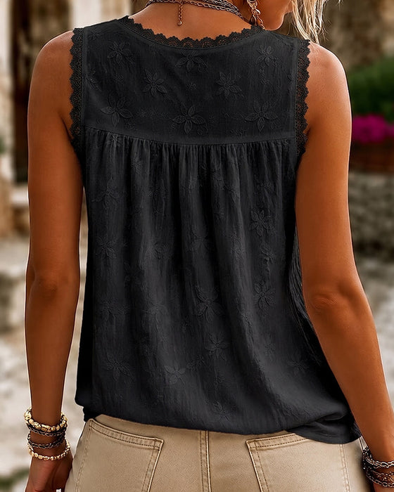 Tanktop V-Hals Enfarvet Blonder