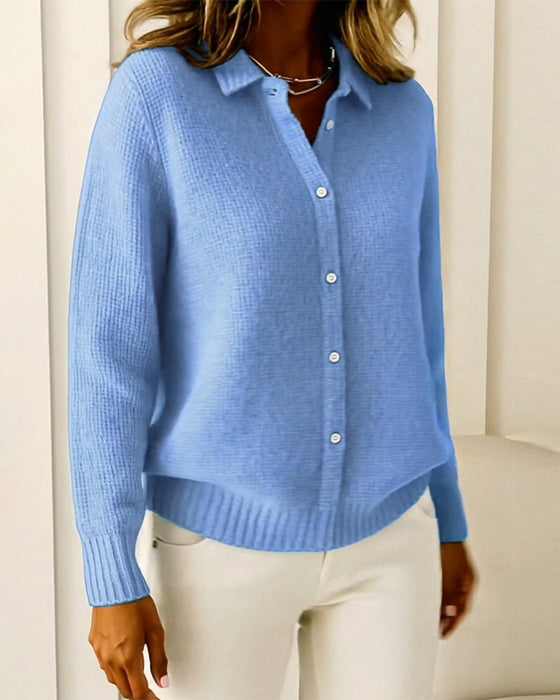 Cardigan Mode Reverskrave Knap