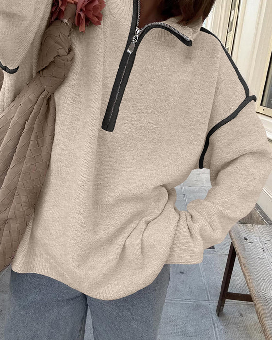 Sweatshirt Slag Lynlås Linje