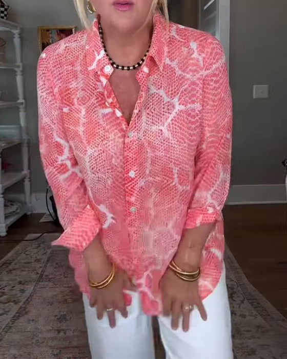 Blus Med Knappet Og Struktureret Egenskaper