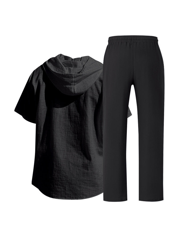 Herre Letvægt Hætte Todelt Sæt Til Sommer Casual Beklædning