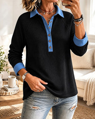 Top Trendy V-Hals Casual