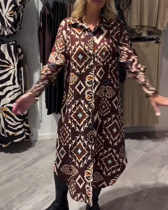 Kjole Med Skjorte I Diamantmønster