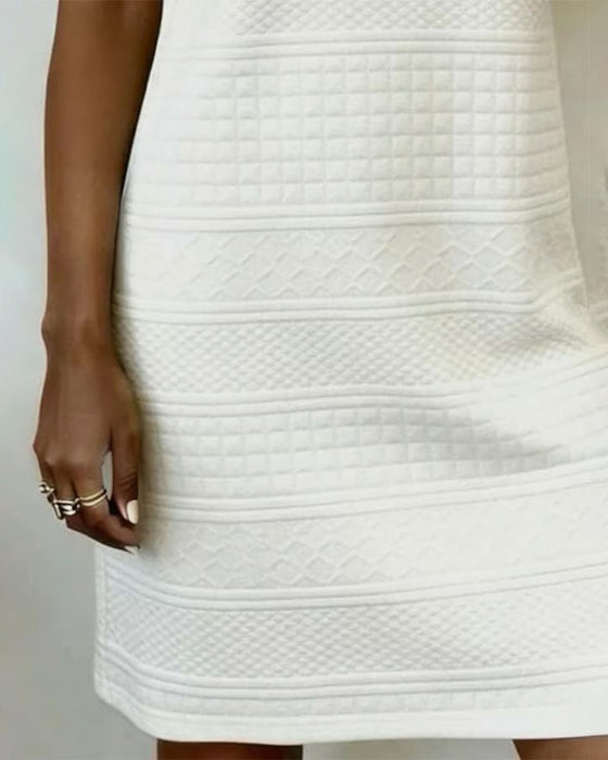 Kjole Treknap Jacquard Lige