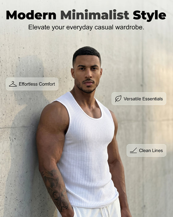 Tank Top Ensfarvet Lodret Stribet