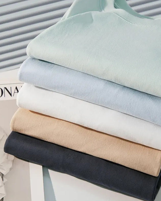 T-Shirt Herre Rund Hals Langærmet Slids
