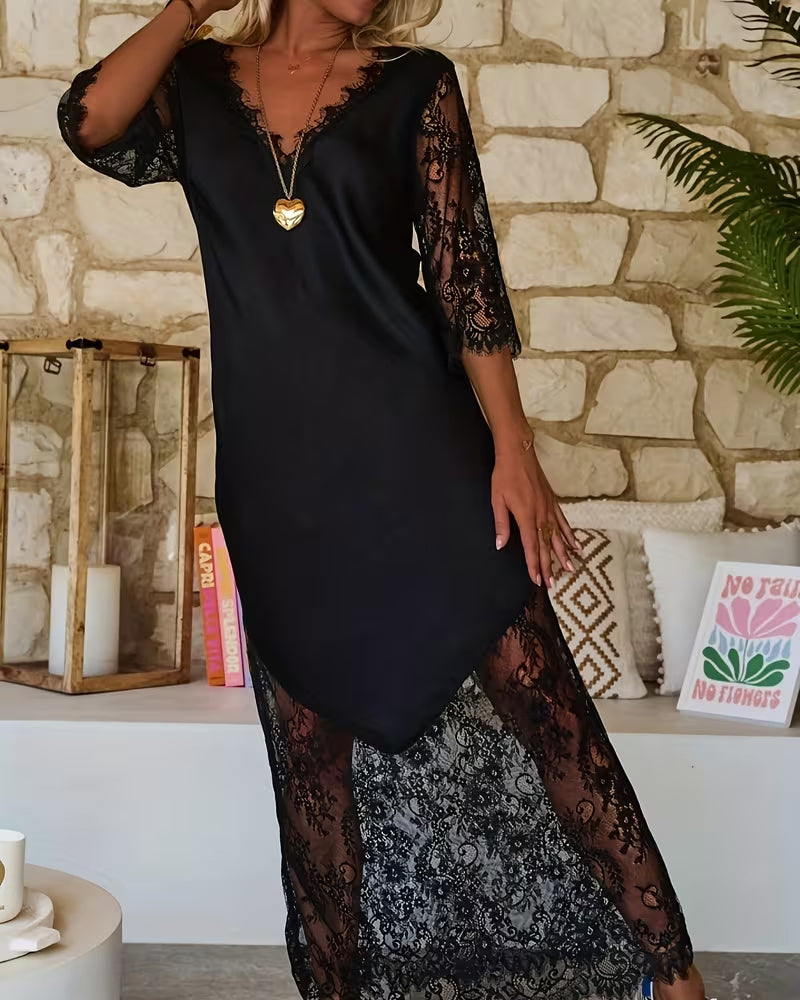 Kjole V-Hals Klaedepanel Elegant