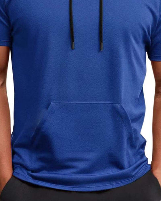 T-Shirt Hætte Hurtig Tør Kort Ærme