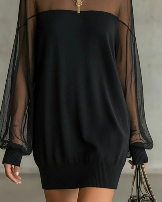 Kjole Lygterme Ensfarvet Patchwork