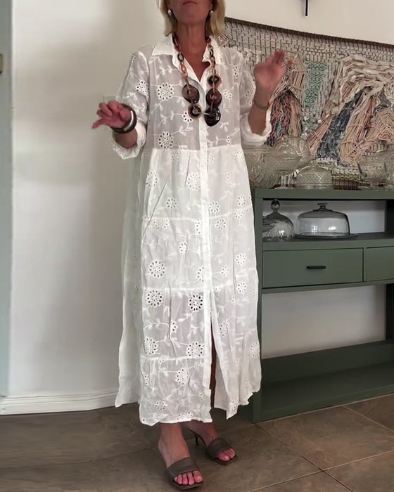 Kjole Elegant Hul Blomst