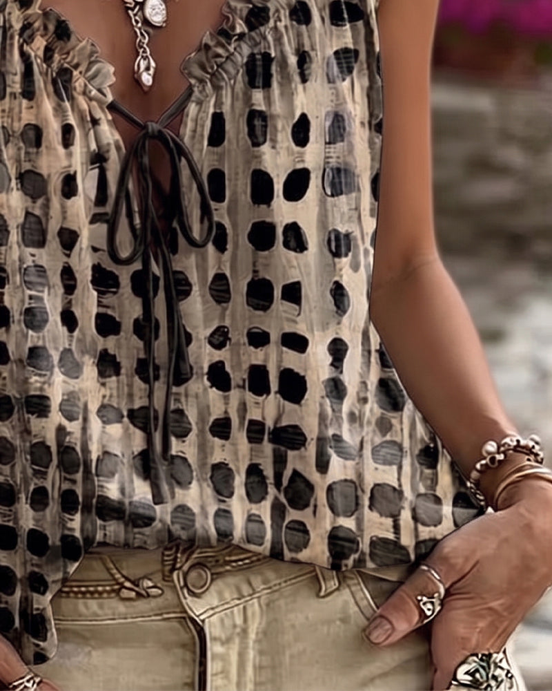 Tank Tops Polka Dot Tryk Rynke