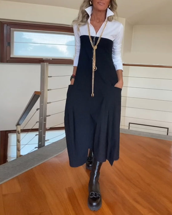 Stilfuld mørk nederdel med lynlåslommer