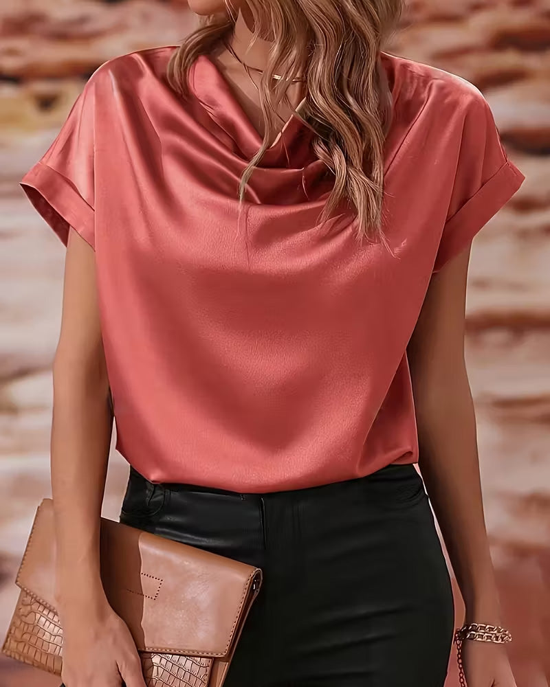 Bluse Kapuzenhals Flydende