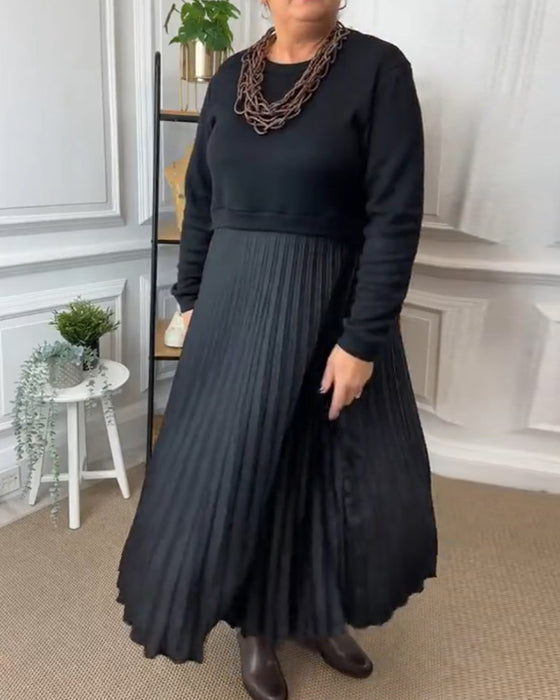 Lang patchworkkjole med svaj