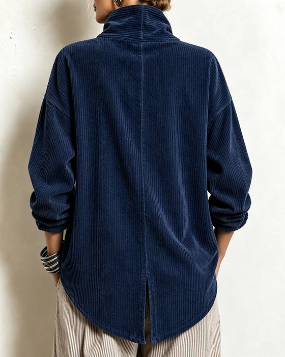 Frakke Turtleneck Knap Løs
