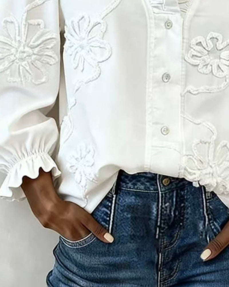 Bluse Ruffle Bobble Ærme