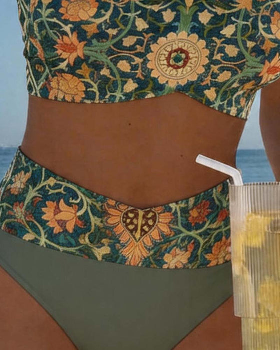 Bikini Vintage Blomstermønster Sexet
