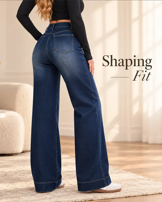 Fleeceforede wide-leg jeans