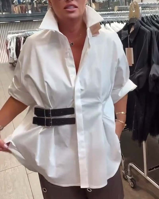Skjorte Bælte Spænde Design Flip