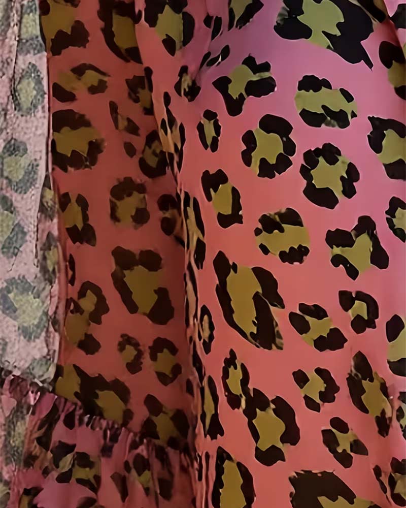 Bluse Leopardtryk Moderne Krave