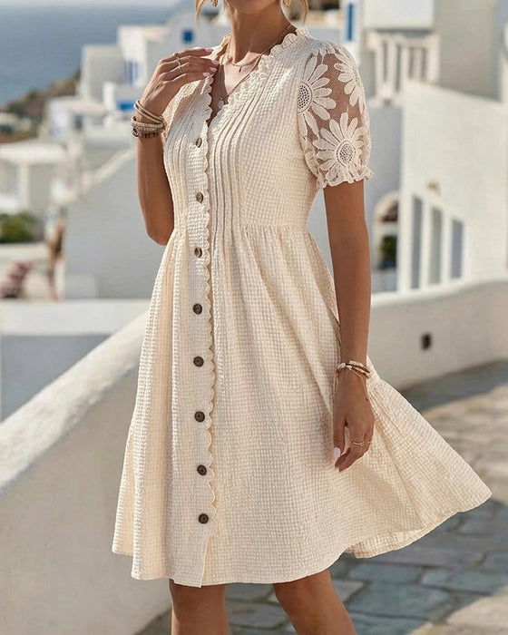 Kjole Pufærme Solsikke Blonde Patchwork