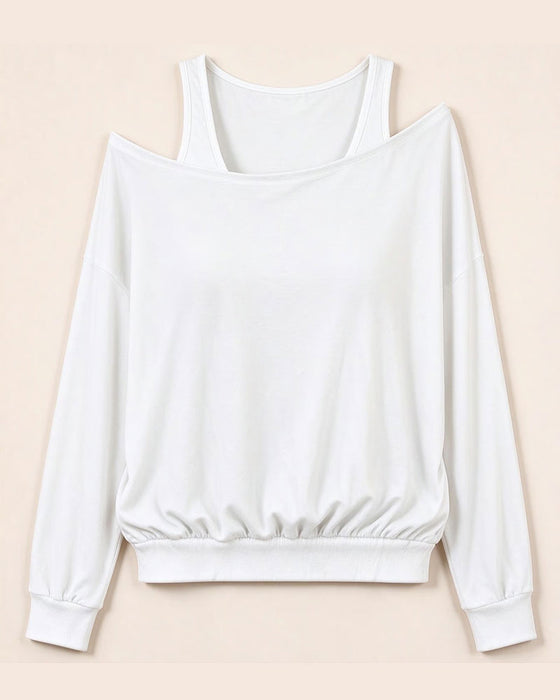 Top Off-Shoulder Falsk Todelt Langærmet