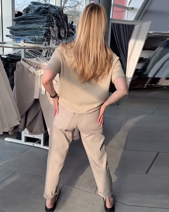 Bukser Ensfarvet Afslappet Lige