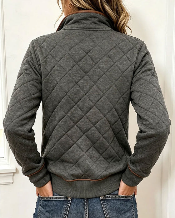 Sweatshirt Argyle Halv Lynlås Krave