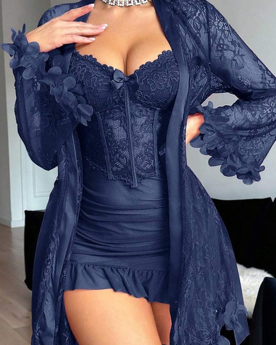 Kjole Blonde Cover-Up Spaghettistropper Blondekant Pyjamas