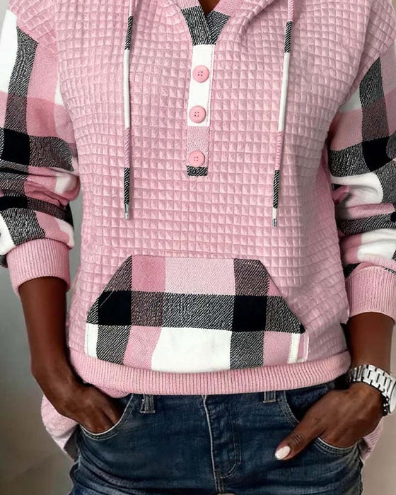 Hoodie ternet Patchwork Casual