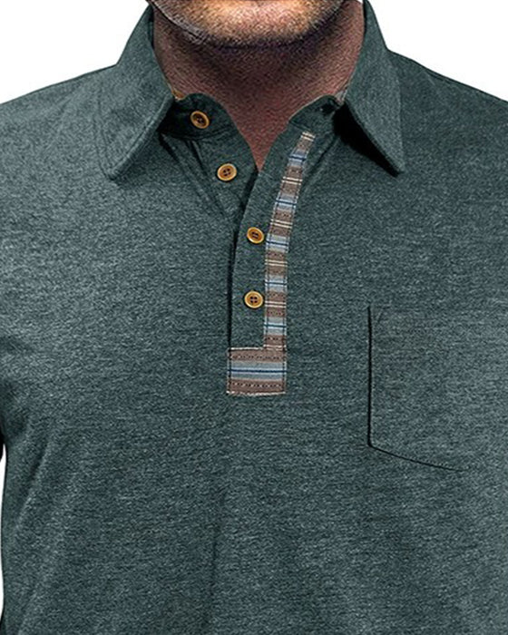 Bluse Herre Knap Revers Polo