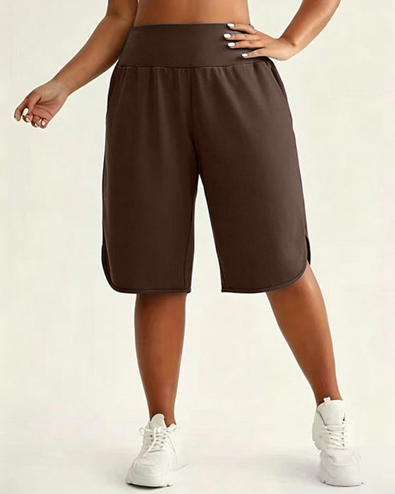 Høj Talje Vide Ben Shorts