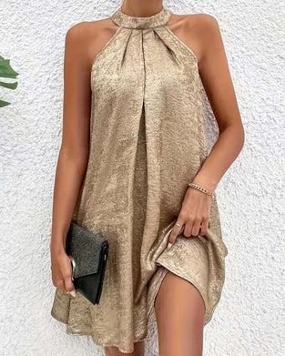 Kjole Let Luksus Ærmeløs Off-Shoulder Halter