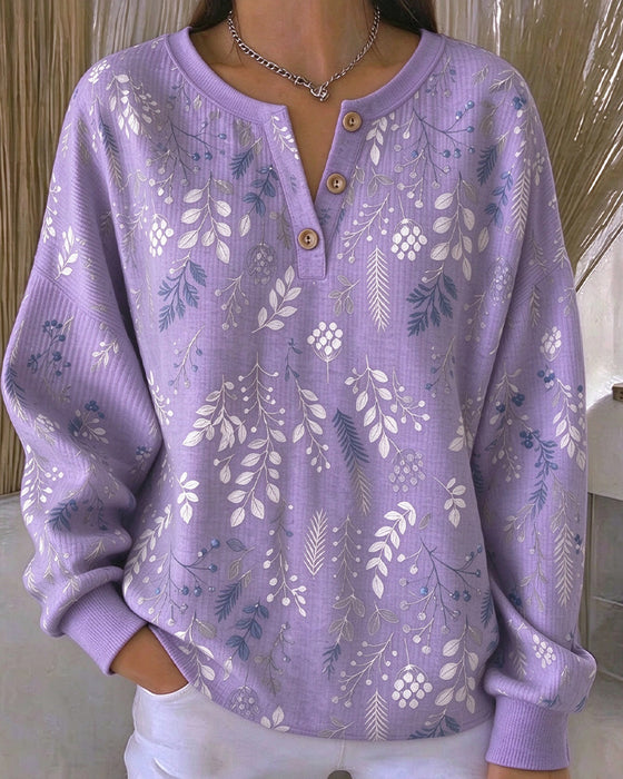 Sweatshirt Vaffel Henry Krave Blomstermønster