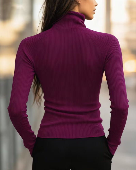Top Turtleneck Lynlås Slim Fit