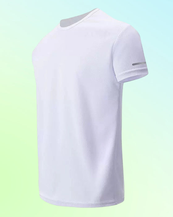 Herre T-Shirt Ensfarvet Korte Ærmer Atletisk