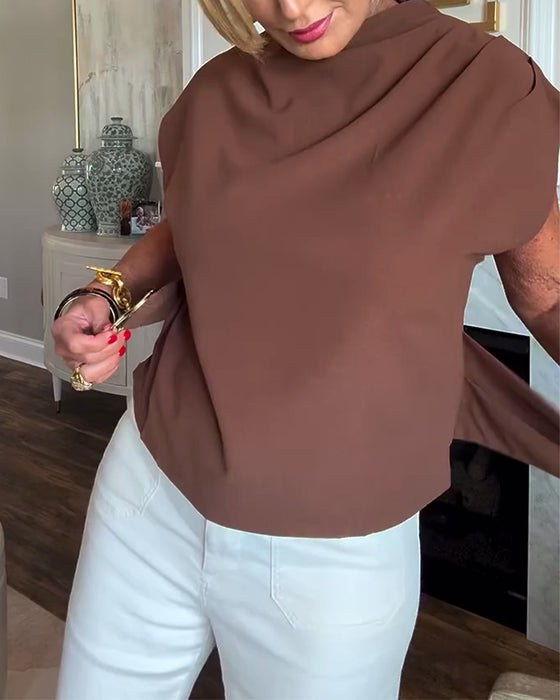 Taljeformende Ensfarvet Bluse