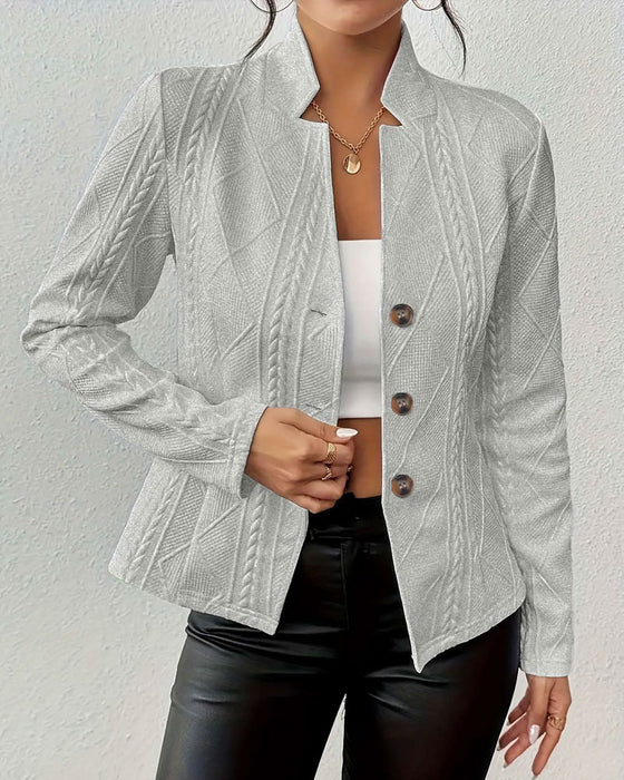 Blazer Frakke Ensfarvet Knappet